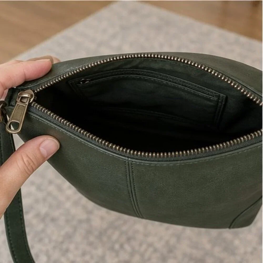 Espresso Pebbled Crossbody Bag